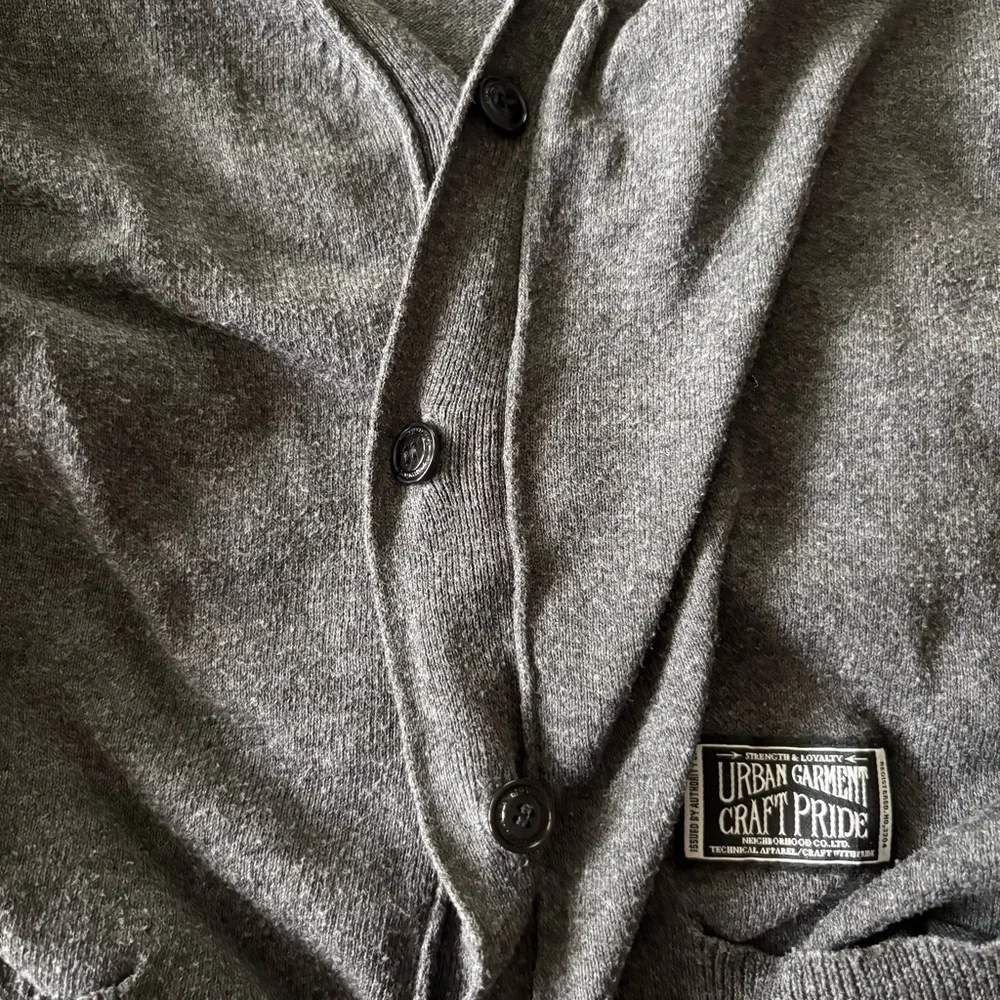 NEIGHBORHOOD Japan sz M Gray Light Weight Cardigan Vneck Long Sleeve - Picture 11 of 13